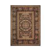 Multi Size Chocolate Tan Aqua Color Hand Knotted Wool Traditional Oriental Rug