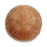 Round Tan, Peach, Rose Color Hand Knotted Tabriz Wool & Silk Traditional Oriental Rug