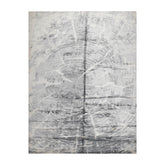 9x12 Tone on Tone Ash Gray, Ash Gray, Color Hand Knotted 100% Wool Modern Oriental Rug