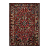 Palace Rust, Ivory, Navy Color Hand Knotted Bakhtiari 100% Wool Traditional Oriental Rug
