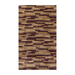 3x5 Aubergine, Brown, Beige Color Hand Knotted Tibetan 100% Wool Modern & Contemporary Oriental Rug