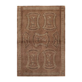 4x6 Taupe, Brown, Beige Color Hand Knotted Tibetan 100% Wool Transitional Oriental Rug