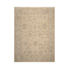 9x12 Beige, Gray, Taupe Color Hand Knotted Oushak Wool Traditional Oriental Rug