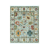 8x10 Mint, Ivory, Gold Color Hand Knotted Oushak Wool Oriental Rug