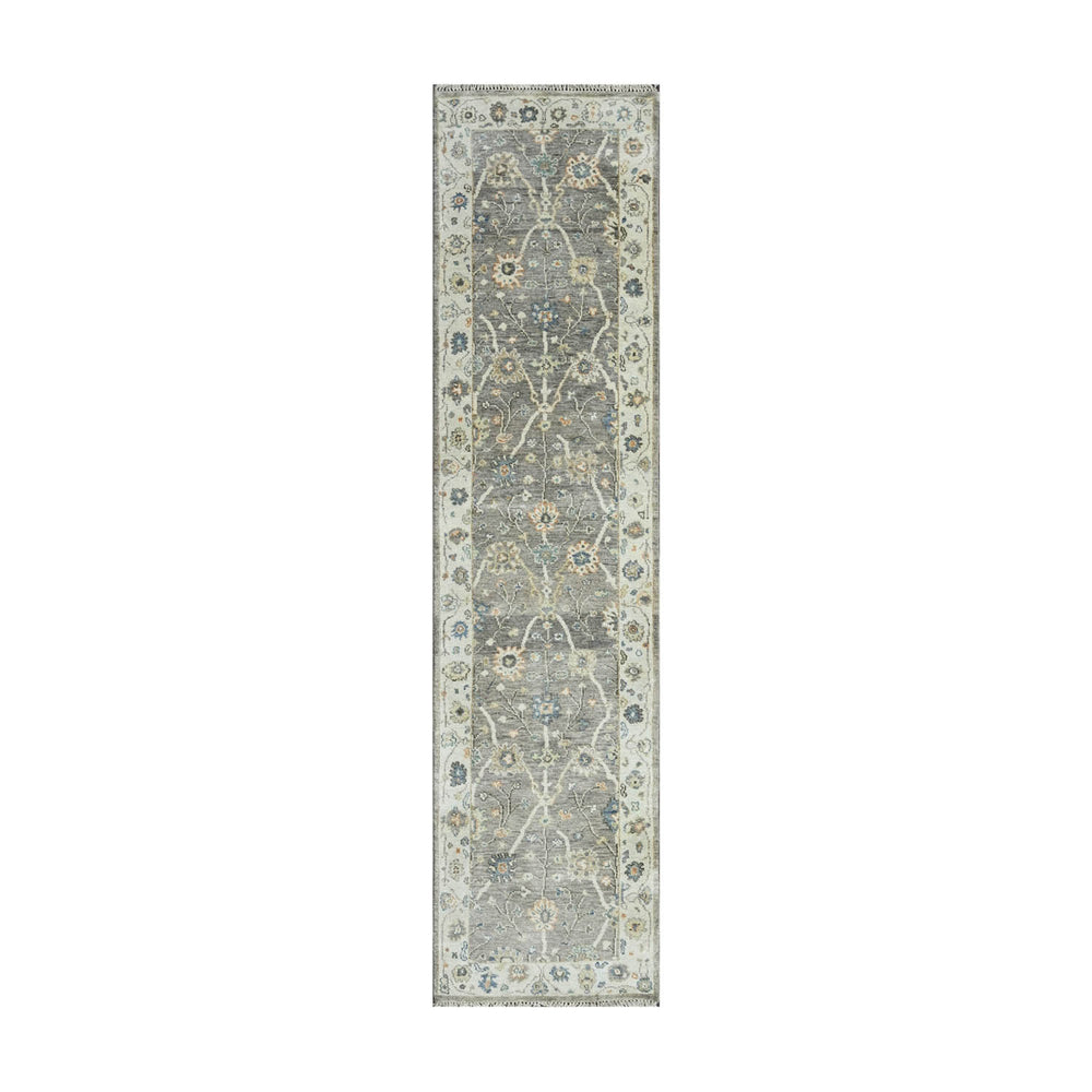 Multi Size Gray Beige Blue Color Hand Knotted Oushak Wool Traditional Oriental Rug