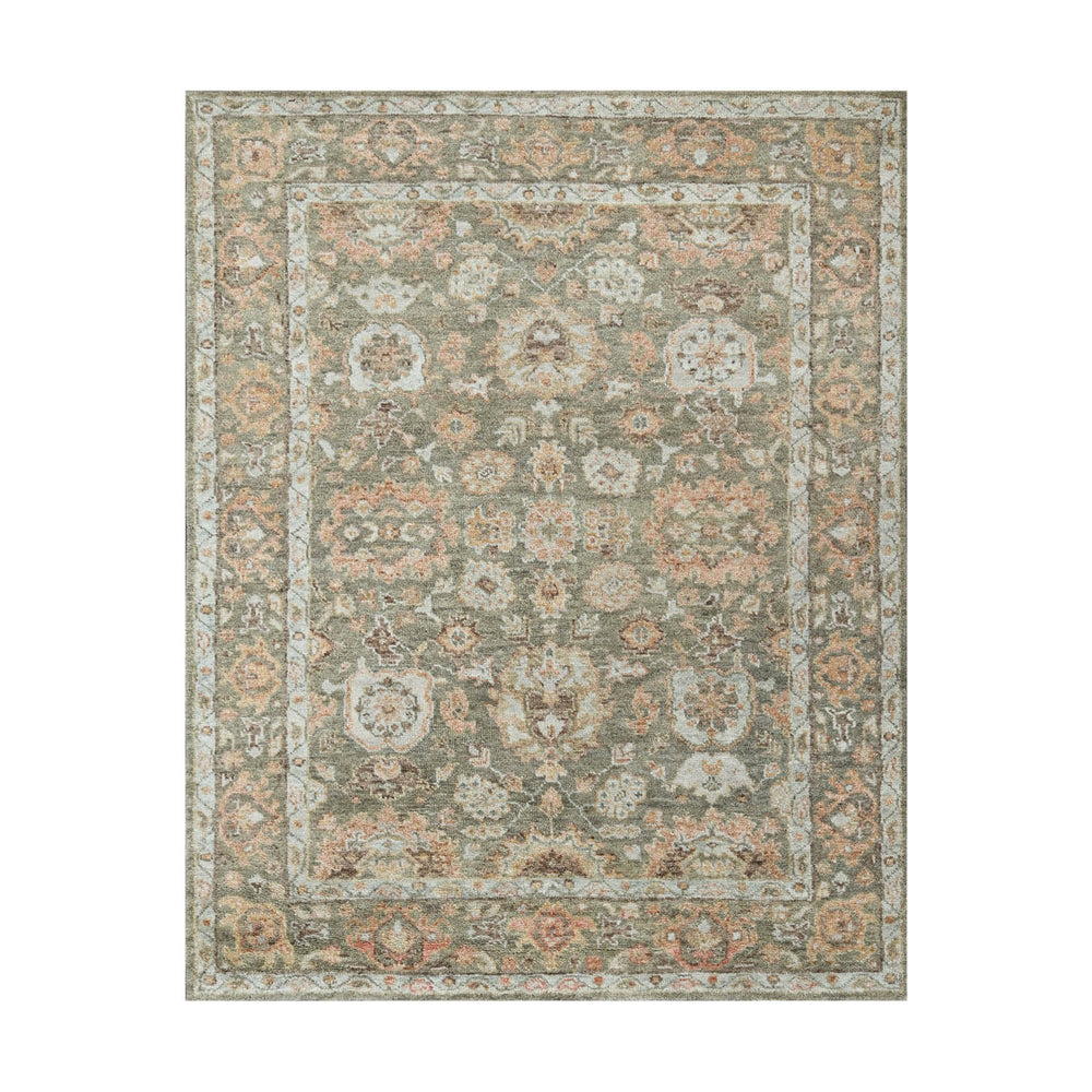 8x10 Moss, Rust, Beige Color Hand Knotted Oushak Wool Traditional Oriental Rug