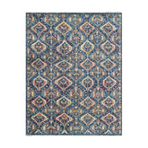 8x10 Navy, Beige, Burnt Orange Color Hand Knotted Oushak Wool Transitional Oriental Rug