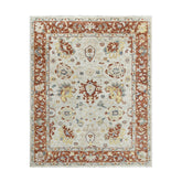 8x10 Beige, Burnt Orange, Gold Color Hand Knotted Oushak Wool Traditional Oriental Rug