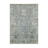 6x9 Gray, Blue, Beige Color Hand Knotted Oushak Wool Traditional Oriental Rug