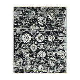 8x10 Black, Gray, Color Hand Knotted Wool Transitional Oriental Rug