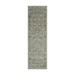 Multi Size Moss Slate Light Gold Color Hand Knotted Oushak Wool Traditional Oriental Rug