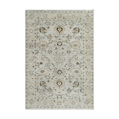 6x9 Gray Beige, Taupe, Brown Color Hand Knotted Oushak Wool Traditional Oriental Rug