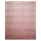 Multi Size Raspberry Ivory Color Hand Knotted Tibetan Wool & Bamboo Silk Contemporary Oriental Rug