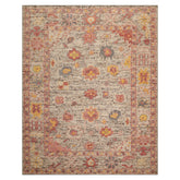 Multi Size Beige Rose Gray Color Hand Knotted Oushak Wool Transitional Oriental Rug