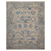 Multi Size Beige Oatmeal Gray Color Hand Knotted Oushak Wool Transitional Oriental Rug