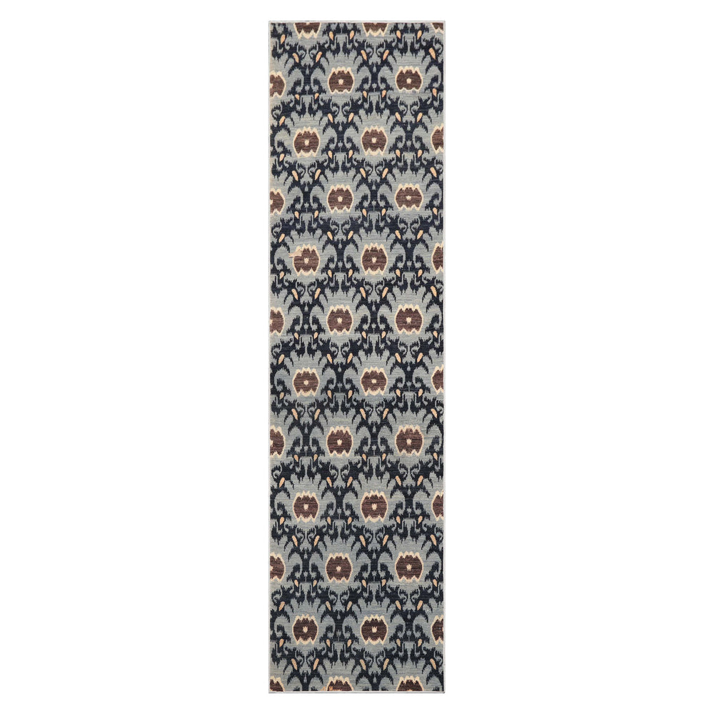 Multi Size Slate Blue Ivory Color Hand Knotted Tibetan Wool Contemporary Oriental Rug