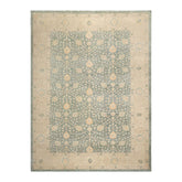 Multi Size Green Beige Caramel Color Hand Knotted Oushak Wool Antique Oriental Rug