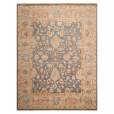 Multi Size Slate Taupe Beige Color Hand Knotted Oushak Wool Traditional Oriental Rug