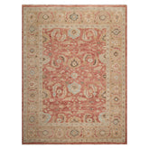Multi Size Rust Moss Beige Color Hand Knotted Oushak Wool Traditional Oriental Rug