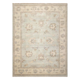 Multi Size Mint Ivory Brown Color Hand Knotted Oushak Wool Traditional Oriental Rug