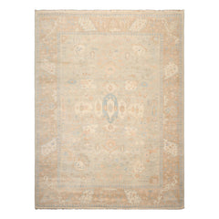 Multi Size Gray Beige Tan Color Hand Knotted Oushak Wool Traditional Oriental Rug