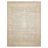 Multi Size Light Blue Beige Tan Color Hand Knotted Oushak Wool Traditional Oriental Rug