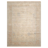 Multi Size Beige Tan Aqua Color Hand Knotted Oushak Wool Traditional Oriental Rug