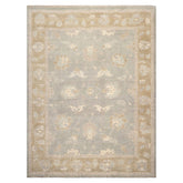 Multi Size Gray Pistachio Ivory Color Hand Knotted Oushak Wool Traditional Oriental Rug