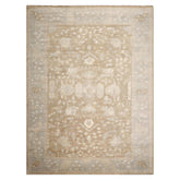 Multi Size Blue Gray Ivory Color Hand Knotted Oushak Wool Traditional Oriental Rug