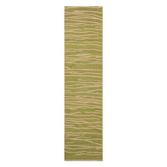 2'6x10 Lime, Tan, Color Hand Knotted Tibetan Wool Modern & Contemporary Oriental Rug