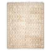 9x12 Ivory, Brown, Color Hand Knotted Moroccan Wool Modern & Contemporary Oriental Rug