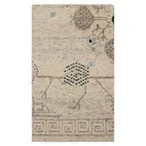 3x5 Ivory, Brown, Black Color Hand Knotted Moroccan Wool Modern Oriental Rug