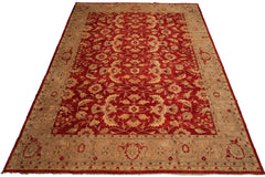 Knotted Rug Red Hand Knotted 12'x15'9" Traditional Peshawar Mahal 200 KPSI Peshawar Mahal Wool Oriental Area Rug