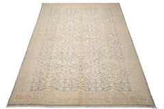 Knotted Rug Aqua Hand Knotted 9'11''x13'10" Traditional Oushak Wool Oriental Area Rug