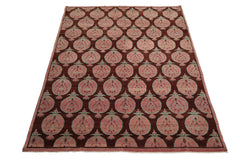Knotted Rug Brown Red Hand Knotted Multi Size Wool Tibetan Traditional Rugs
