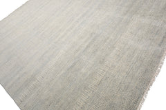 Knotted Rug Beige Gray Hand Knotted Multi Size Wool and Silk Grass Modern Rugs