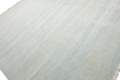 Knotted Rug Blue White Hand Knotted Multi Size Wool and Silk Grass Modern Rugs