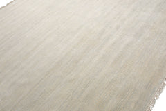 Knotted Rug Beige Gray Hand Knotted Multi Size Wool and Silk Modern Rugs