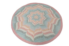 Knotted Rug Beige Hand Knotted 6'x6' Round Transitional Kilim Dhurry Wool Oriental Area Rug