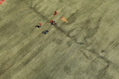 Round Sage, Coral, Burnt Orange Color Hand Knotted Gabbeh Wool Modern & Contemporary Oriental Rug