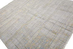 Knotted Rug Gray Beige Hand Knotted Multi Size Wool and Silk Sherpa Modern Rugs