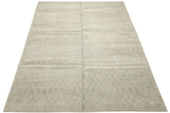 9x12 Tone on Tone Faded Seafoam, , Color Hand Knotted Tibetan Wool & Pure Silk Modern & Contemporay Oriental Rug