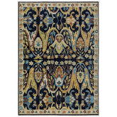Multi Size Navy Mint Ivory Color Hand Knotted Oushak Wool Oriental Rug