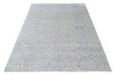 Multi Size Gray Blue Color Hand Knotted Oushak Wool Oriental Rug