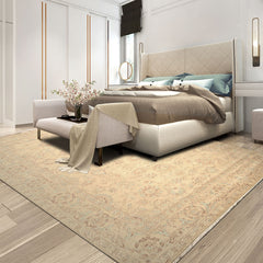 9x12 Beige, Aqua, Brown Color Hand Knotted Wool Traditional Oriental Rug