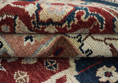 9x12 Blue, Rust, Ivory Color Hand Knotted Oushak Wool Oriental Rug