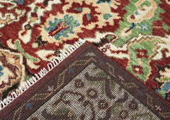 9x12 Rust, Lime, Ivory Color Hand Knotted Oushak Wool Oriental Rug