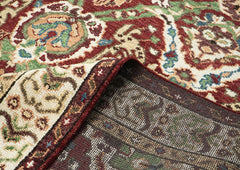 9x12 Rust, Lime, Ivory Color Hand Knotted Oushak Wool Oriental Rug