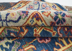8x10 Navy, Gray, Biege Color Hand Knotted Oushak Wool Oriental Rug