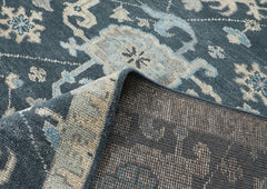 8x10 Slate, Gray, Beige Color Hand Knotted Oushak Wool Oriental Rug